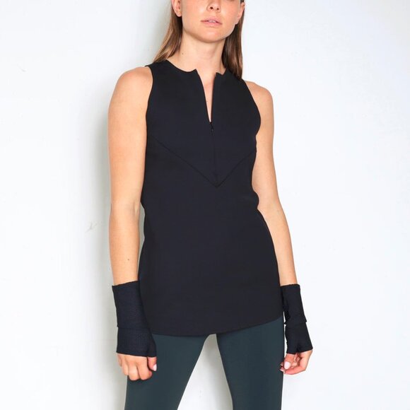 Marie Saint Pierre Lares Black Neoprene Zip Tank